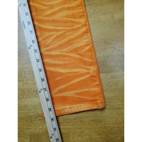 Homme Femme Jeans Size 32 Orange Unisex Couples Modern Stretch Denim Pants - Picture 2 of 13